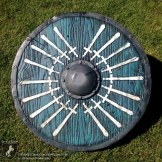 Chaos Wars 18 prize shield. 18 swords in event colors of Ivory, Turquoise, and Silver